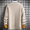 Męskie swetry 2023 Zimowa moda Patchwork luźne dzianiny sweter męski streetwear High End męskie świąteczne pulourki utrzymują ciepło Pull Homme