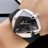 4 stijl hoge kwaliteit horloge Ventura xxl Elvis A2824 automatisch herenhorloge roestvrij staal H24655331 zwarte wijzerplaat rubberen band heren Wa227l