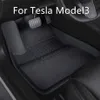 بالنسبة إلى Tesla Model 3 2021 Floor Mat Parting Floor Non-Slip Model3 Accessories 3pcs/set Compered Foot Pad H220415 227M