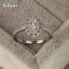 Bröllopsringar som säljs i Europa och mode 925 Sterling Silver Ring nära med platina lyxiga zirkonkristallkapp Ms smycken gåvor 230727