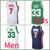 Nationsteam Dream Larry Bird #7 Herren Vintage Indiana State Sycamores College #33 Basketball -Trikots Baby Blue Navy Black Valley High School genähte Trikot -Männer Kinder Kinder