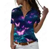 Kadın Bluzları Moda Bayanlar Uzun Kollu Gömlek Kelebek 3D Baskı Gevşek Basit Konforlu Shir