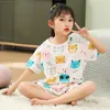 Pajamas 2 4 6 8 10 Years Kids Pjs Sets Summer for Children Cotton Boys Sleepwear Baby Pyjamas Short Sleeves Girl Nightwear 230728