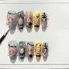 Unghie finte fatte a mano Kawaii 3D Cartoon Short False Nails Tips Y2K Press On Nails Art Lungo Bara Stiletto Riutilizzabile Unghie finte con colla Regalo 230728