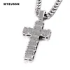 Sautoirs En Forme De Vague Grand Pendentif Croix Glacé Bling Cristal Chaîne De Mode Collier Hommes Rappeur Hip Hop Bijoux Collier De Cuba 230728