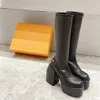 Botas super salto alto plataforma botas elásticas 2022 outono e inverno novas botas femininas de salto alto estilo britânico botas curtas de perna fina