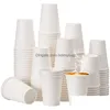 Gobelets jetables pailles tasse en papier blanc ménage café thé fournitures de fête livraison directe maison jardin cuisine salle à manger Bar Ottkh