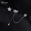 Oreille Manchette Modian Mode 925 Sterling Argent Doux Romantique Fleur Gland Longue Chaîne Clips Boucles D'oreilles pour Femmes Fine Jewelry Pas Percé Oreilles 230728