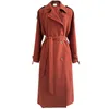 Luxi mainly promotes the new of British style in spring 2023 loose medium and long knee-length trench coat for women 9968