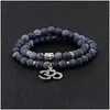 Konst och hantverk Bangle Men Armband Natural Moonstone Bead Tibetan Buddha Chakra Lava Stone Diffuser Armelets smycken gåva Drop Deliv Dhvye