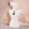 Stojak na biżuterię luksusowy H30/20 cm piękna dziewczyna żywica modelki kolczyki naszyjnik stojak na naszyjnik