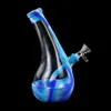 Silikon-Glaspfeife 18 cm hohe Shisha-Pfeife, abnehmbare Dab-Rigs, Shisha-Pfeife, Rauchzubehör, Bohrinsel mit 14 mm Glasschüssel, Großhandel