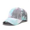 Gorras de béisbol coloridas Tie Dye algodón mujeres béisbol Casual ajustable Snapback sombrero niñas Femme estampado Hip Hop Gorras Para Hombre