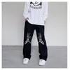 Mannen Jeans Skeleton Broek Baggy Mannen Jeugd Casual Schedel Vrouwen Gedrukt Man Broek 2023 Trends Kleding Trendyol Streetwear