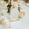 Numéros de table de forme arquée - Numéros de table de mariage dorés avec supports - Numéros de table 3D - Décor de réception de mariage 230728