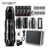 Tattoo Machine Xnet Titan Wireless Pen Kit Coreless Motor med extra 38mm GRIP 2400mAh Batteri 80st Mixed Cartridge Needles 230728