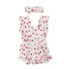 Rompers Citgeett Summer Born Baby Girls Ruffles Romper Backless Flower Print Sunsuit Jumpsuits pannband 2st kläder 230728