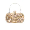 Sacs de soirée Luxe Gold Mariage Crystal Portefeuille pour la fête de mariée Bourse Femmes Exquis Sac à main Embrayage Drop B419 230727