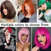 Cosplay Wigs Short Straight Bob Wig for Women Synthetic Wigs Brown to Blonde Ombre Natural Fake Hair Heatresistant Wig Pink Wig With Bangs 230727