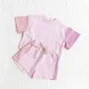 Clothing Sets Summer Toddler Girls Cotton Short Sleeve TopShorts Set Baby Boys Shortsleeve Tee Outfits Kids Stitching Color Clothes 230728