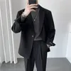 Men's Suits Blazers Korea Loose Style Men Spring Summer Casual White Black Grey Double Breasted Youth Suit Prom Costume Homme JacketPant 230728