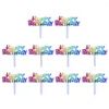 Festive Supplies 50PCS Colourful Plastic Happy Birthday Cake Toppers Decorative Cupcake Muffin Food Fruit Picks Party Decoration S271V