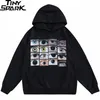 Herrtröjor tröjor män hip hop streetwear hoodie tröjor ögon tryck harajuku pullover höst bomull casual hooded hoodie svart svett skjorta 230727