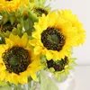 Decoratieve Bloemen Kunstmatige Zonnebloem Takken Zijde Nep Groene Planten Thuis Slaapkamer Decoratie Korte Tak Zonnebloemen Simulatie Bloem