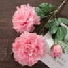 Decorative Flowers 3Pc Artificial Large Peony Long Branch Big Head Rose Luxury Bedroom Decor Party Flower Wall Wedding Road Lead