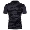 Męskie polo letnie wojskowe koszule polo moda szczupła dopasowanie krótkiego rękawa swobodny kamuflaż szybki sucha odzież męska odzież uliczna