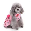 Chien vêtements motif de fruits Pet chat costume Chihuahua fraise ruban arc décoration robe