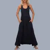 Damen-Overall, Strampler, Damen, Sommer, locker, dünn, Overalls, Haremshose, weites Bein, Hose, ärmellos, Taschen, Latzhose, Overall, siamesische Hose, große Größe, S-5XL, 230727