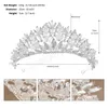 6 Colors Luxury Handmade Crystal Beads Tiara For Women Girls Wedding Party Bridal Bride Princess Crown Hair Jewelry