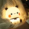 Blind Box Bear Panda Led Night Light Lamp Bubu och Dudu Söt Animal Cartoon Nightlight For Kids Bedside Bedroom vardagsrum Dekorativ 230727