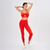 Aktif Setler S/M/L/XL Dikişsiz Kadın Yoga Set Egzersiz Spor Giyim Gyer Giyim Fitness Mahsul Top Yüksek Bel Tayt Spor Takım