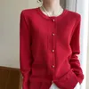 Women's Knits Tees Long Sleeve Women Cashmere cardigan Autumn and Winter ONeck Cardigan Sweater Coat 230727