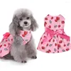 Chien vêtements motif de fruits Pet chat costume Chihuahua fraise ruban arc décoration robe