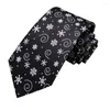 Papillon regalo cravatta natalizia per uomo 2023 nero bianco moda marca festa nuziale cravatta Handky gemello all'ingrosso Hi-Tie Designer