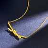 Designer Brand Tiffays Knot Ketting Dames ins Wind vergulde 18k gouden Kruis Smooth dezelfde kraagketen