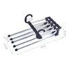 Cabides 5 em 1 Suporte para calças em aço inoxidável dobrável para calças Cabide para gravata Prateleiras multifuncionais Magic