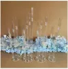 10 Set Acrylic Candelabra All Clear Candle Holders Bröllopsljusstakar Tabell mittstycken Flower Stand Holder Big Candelabrum LL