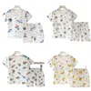 Pijamas de verão infantil roupas para casa conjunto de roupas íntimas de bebê seção fina roupas para crianças meninos meninas roupas de duas peças 230728