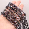 Pärlor naturliga svarta agater sten oregelbundna chips grus löst för kvinnor armband smycken tillbehör storlek 3x5-4x6mm längd 40 cm
