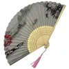 Produtos de estilo chinês Tansel Fen dobring Fan Dobring Bamboo Vermelho Blossom Red Shui Handheld Fan Sala de estar Desech College Chinese Decor