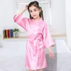 Pyjamas Summer Girls Silk Robe Solid Color Childrens Soft Kids Bathrobe Satin Teenager 230728