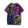 A Bathing Ape Shirt Summer Men Casual Shark Camouflage Patch Patchwork Round Neck T-shirt