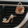 Car Decor Diamond Purse Car Air Freshener Auto Outlet Perfume Clip Scent Diffuser Bling Crystal Accessories Women Girls1231T