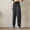 Jeans femme 2023 sarouel Vintage solide taille haute cheville longueur maman pantalon Cowboy Denim femme vêtements S26