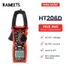 Clamp Meters KAIWEETS HT206D AC DC Digital Clamp Meter Multimeter Pinza Amperimetrica True RMS High Precision Capacitance NCV Ohm Hz Tester 230728