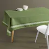 テーブルクロスフレンチフラワーと鳥のテーブルクロスグリーンファッションレトロコーヒーテーブルキッチンリビングルームダイニングテーブルデコレーションファブリックR230726